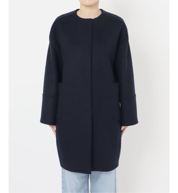 IENA「Super140 フォルムコート」|ノーカラーコート|