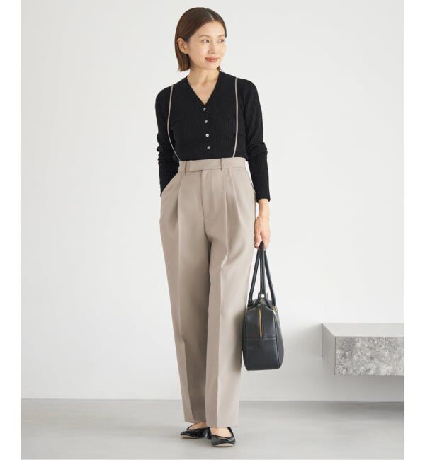 IENA「《追加》イタリア ヤーン RIB Vネックカーディガン」|カーディガン|