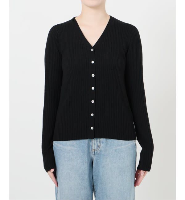IENA「《追加》イタリア ヤーン RIB Vネックカーディガン」|カーディガン|