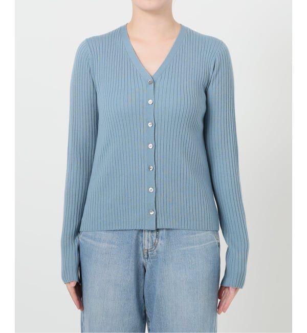 IENA「《追加》イタリア ヤーン RIB Vネックカーディガン」|カーディガン|