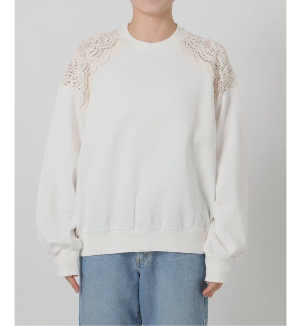 IENA LA BOUCLE「IENA LA BOUCLE レースコンビスウェットプルオーバー」|スウェット・ジャージ|
