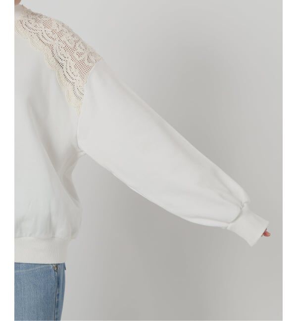 IENA LA BOUCLE「IENA LA BOUCLE レースコンビスウェットプルオーバー」|スウェット・ジャージ|