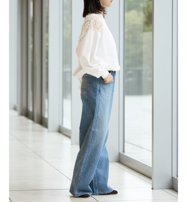 IENA LA BOUCLE「IENA LA BOUCLE レースコンビスウェットプルオーバー」|スウェット・ジャージ|