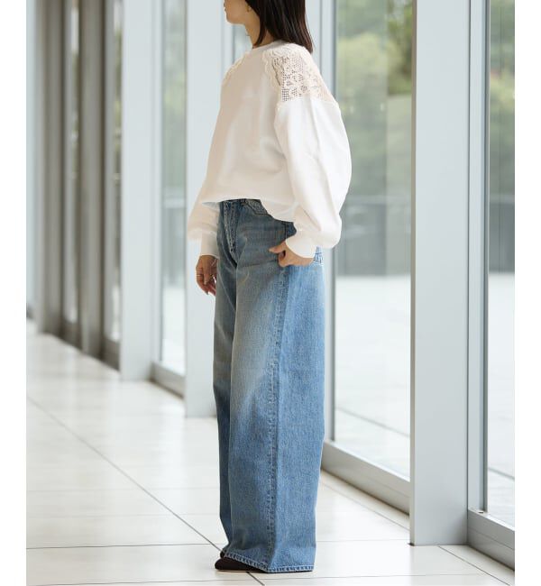 IENA LA BOUCLE「IENA LA BOUCLE レースコンビスウェットプルオーバー」|スウェット・ジャージ|