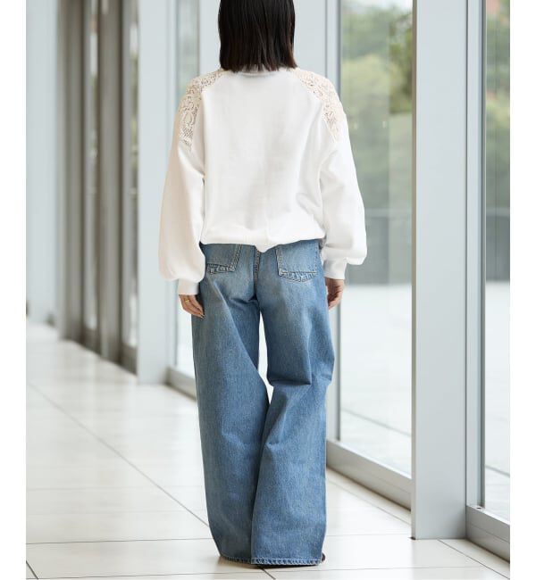 IENA LA BOUCLE「IENA LA BOUCLE レースコンビスウェットプルオーバー」|スウェット・ジャージ|