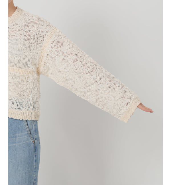 IENA LA BOUCLE「IENA LA BOUCLE レースコンビカーディガン」|カーディガン|