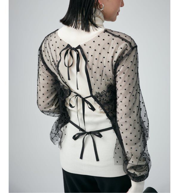 VERMEIL par iena「《WEB・一部店舗限定》ドットチュールフリルブラウス」|シャツ・ブラウス|