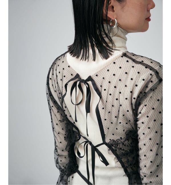 VERMEIL par iena「《WEB・一部店舗限定》ドットチュールフリルブラウス」|シャツ・ブラウス|