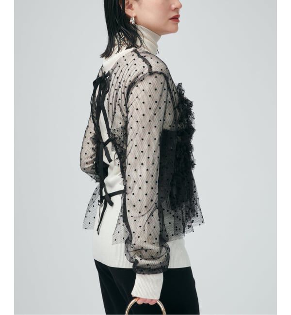 VERMEIL par iena「《WEB・一部店舗限定》ドットチュールフリルブラウス」|シャツ・ブラウス|