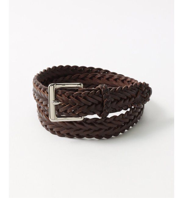 EDIFICE「【BEORMA / ベオーマ】34mm HERRINGBONE PLAITED BELT」|ベルト|ブラウン