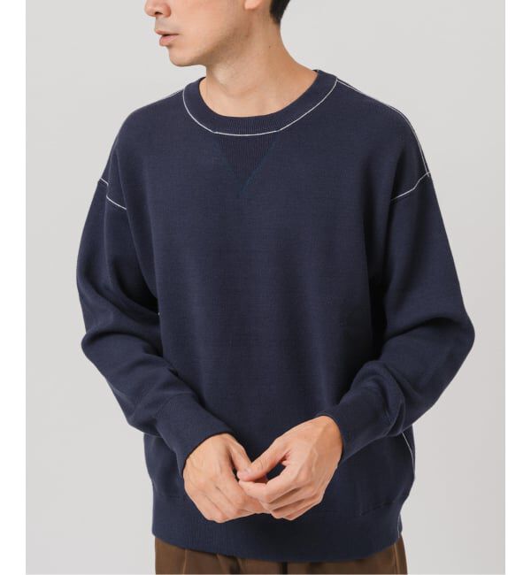 EDIFICE「スウェットライクニット」|ニット・セーター|ネイビー