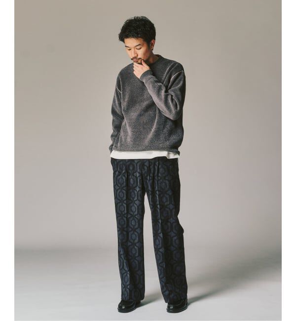 417 EDIFICE「PRINT CORDUROY EASY パンツ」|スラックス|