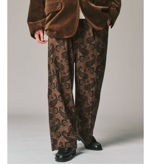 417 EDIFICE「PRINT CORDUROY EASY パンツ」|スラックス|