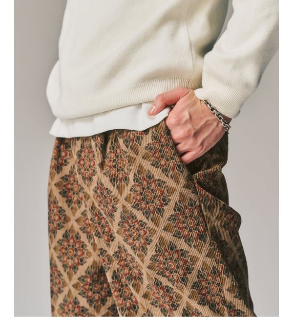 417 EDIFICE「PRINT CORDUROY EASY パンツ」|スラックス|