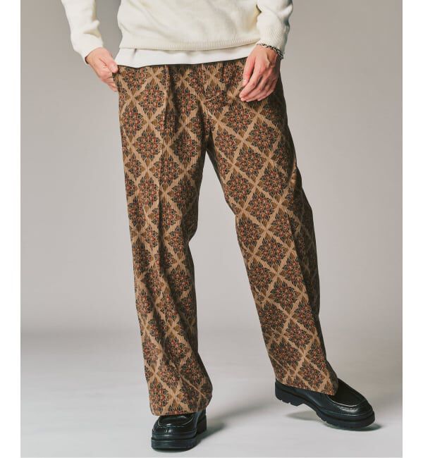 417 EDIFICE「PRINT CORDUROY EASY パンツ」|スラックス|ベージュ