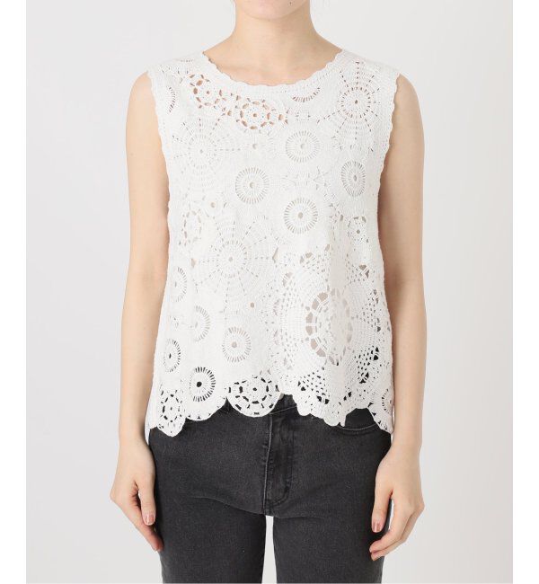 JOURNAL STANDARD relume「エンブロイダリークロシェノースリーブ」|ニット・セーター|