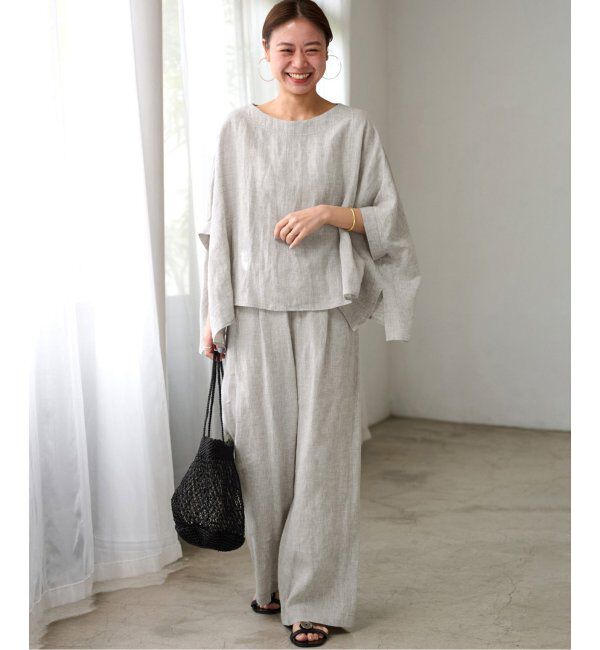 JOURNAL STANDARD relume「《追加》手洗い可 / No.14フレンチリネンポンチョプルオーバー」|シャツ・ブラウス|