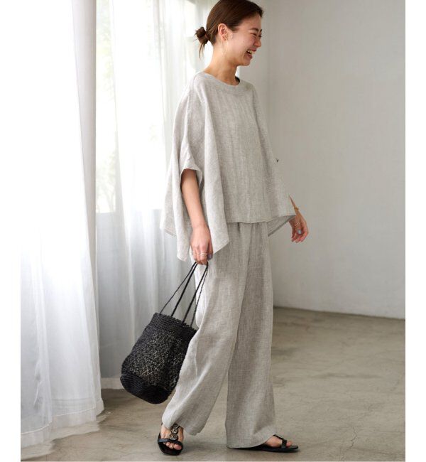 JOURNAL STANDARD relume「《追加》手洗い可 / No.14フレンチリネンポンチョプルオーバー」|シャツ・ブラウス|