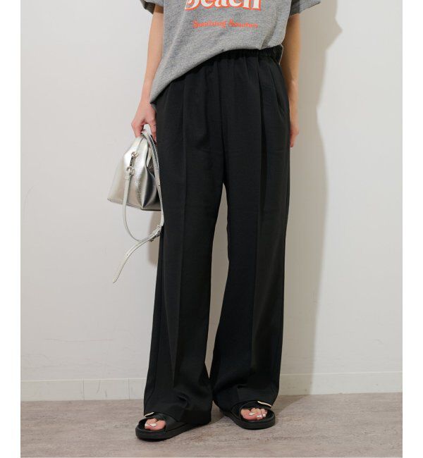 JOURNAL STANDARD relume「《WEB限定追加5》マットウースフレアタックパンツ」|スラックス|ブラック