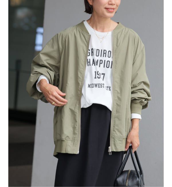 JOURNAL STANDARD relume「ウォッシャブルナイロンダブルジップMA-1」|ブルゾン・スタジャン|カーキ