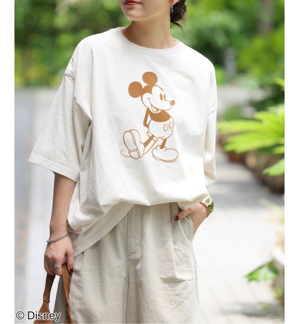 JOURNAL STANDARD relume「【GOOD ROCK SPEED】＜MICKEY MOUSE＞フロッキープリントTシャツ」|Tシャツ・カットソー|ナチュラル