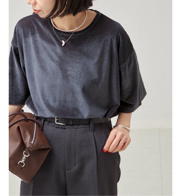 journal standard L'essage「ベロアTシャツ」|Tシャツ・カットソー|ネイビー