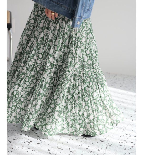 JOURNAL STANDARD relume「《WEB限定追加3》コットンボイルクリンクルティアードスカート（柄）」|スカート|