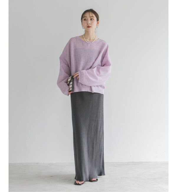 NOBLE「《追加》キュプラサテンナローAラインスカート」|スカート|