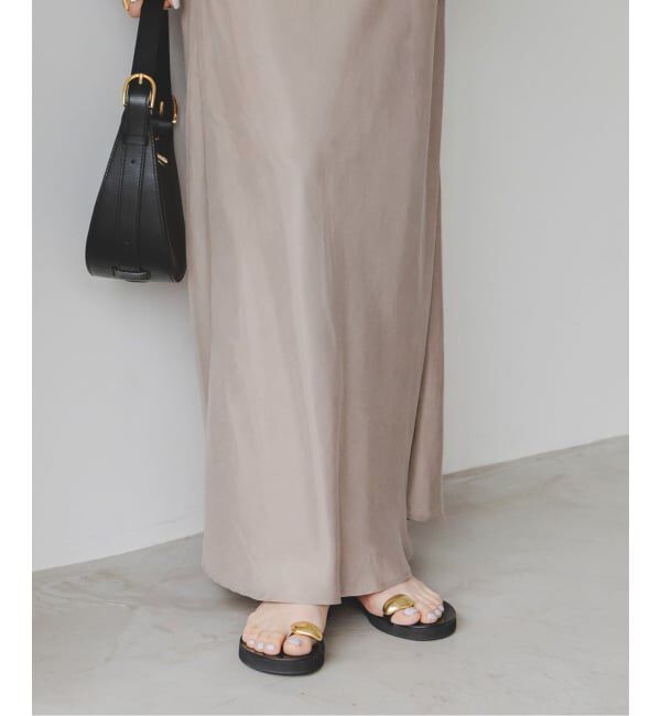 NOBLE「《追加》キュプラサテンナローAラインスカート」|スカート|