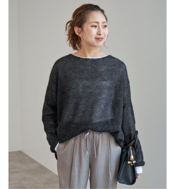 Spick and Span「《WEB限定カラー有り / 追加》ルーズモヘヤMIXボートネックニット」|ニット・セーター|