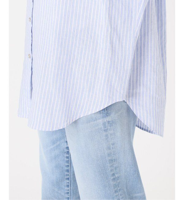 Spick and Span「《追加》80リネンカシュクールビッグシャツ」|シャツ・ブラウス|