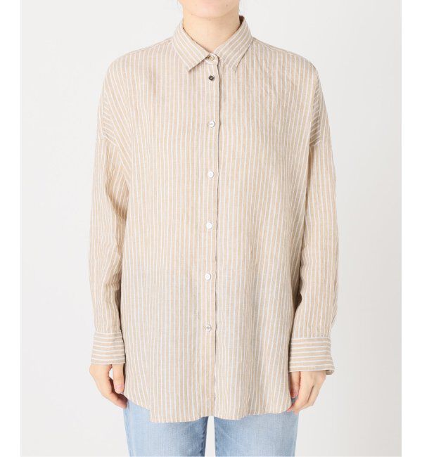 Spick and Span「《追加》80リネンカシュクールビッグシャツ」|シャツ・ブラウス|