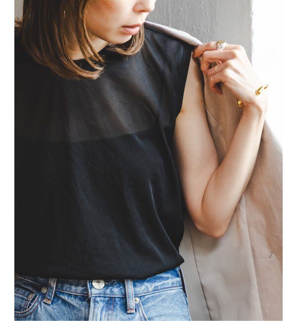 NOBLE「《追加2》シアースキニーノースリーブトップス」|Tシャツ・カットソー|