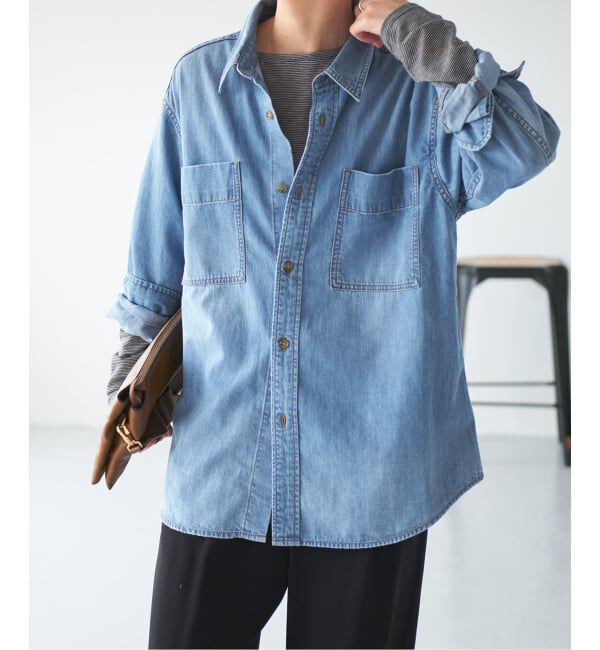 Spick and Span「《追加》ライトオンスデニムシャツ」|シャツ・ブラウス|