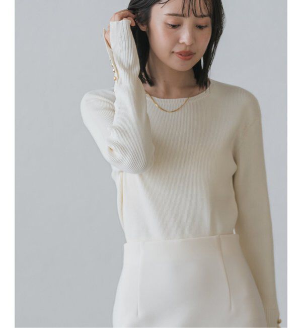 NOBLE「ボタンディテールタイトリブニット」|ニット・セーター|
