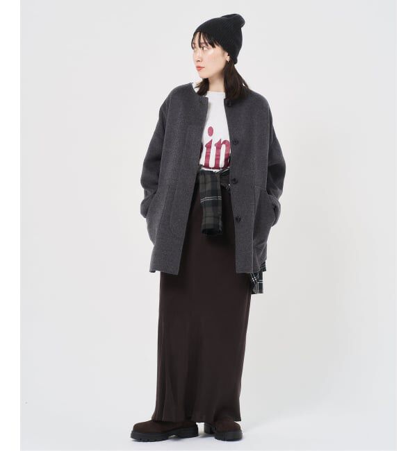 FRAMeWORK「≪WEB限定追加≫ハミルトンリバークルーネックコート」|ノーカラーコート|