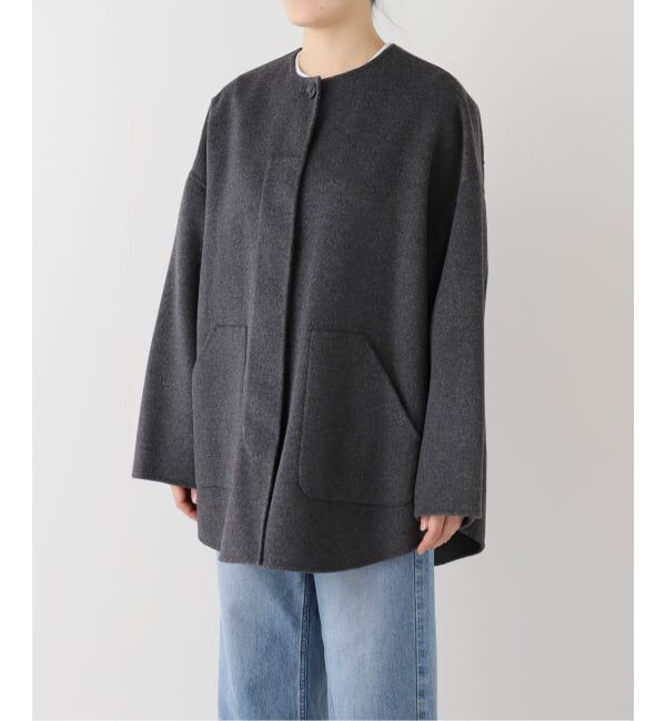 FRAMeWORK「≪WEB限定追加≫ハミルトンリバークルーネックコート」|ノーカラーコート|