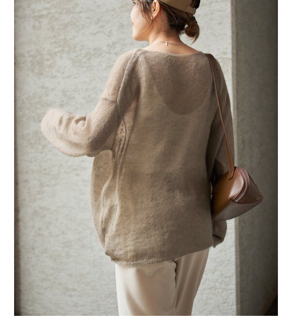 Spick and Span「《追加》ルーズモヘヤミックスボートネックニット」|ニット・セーター|