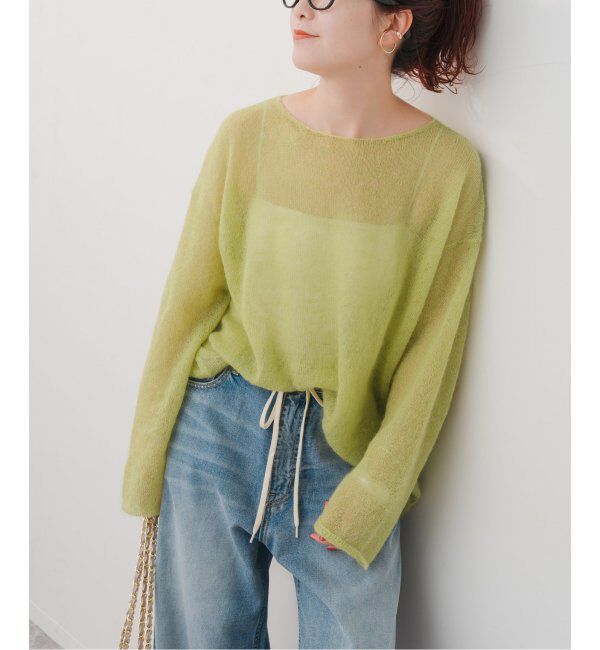 Spick and Span「《追加》ルーズモヘヤミックスボートネックニット」|ニット・セーター|