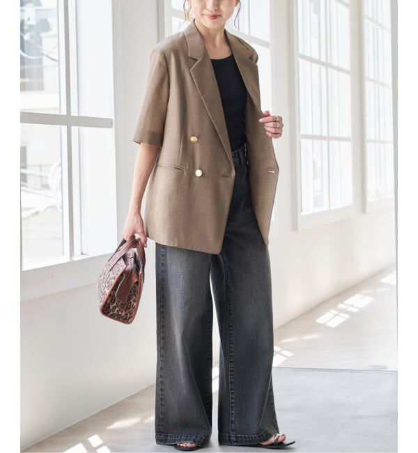 Spick and Span「《一部店舗+WEB限定 / 追加2》ドライクロスハーフスリーブジャケット」|テーラードジャケット|