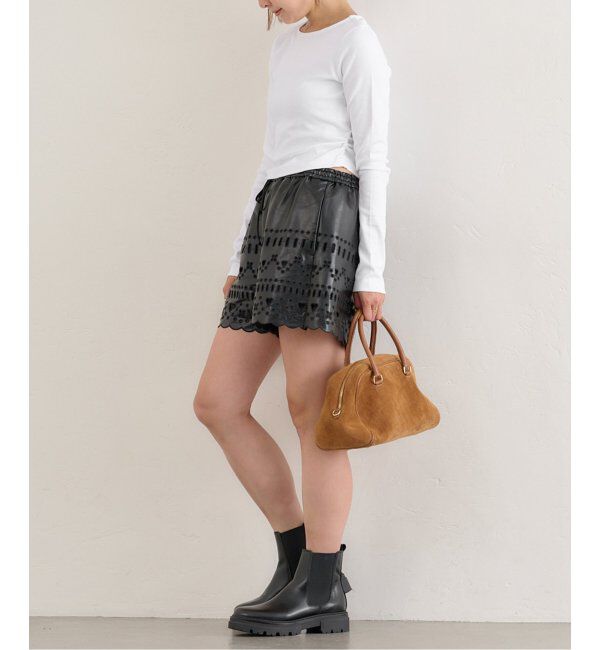 U by SPICK&SPAN「サイドギャザーボートネックトップス」|Tシャツ・カットソー|