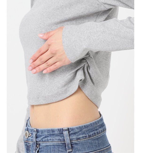 U by SPICK&SPAN「サイドギャザーボートネックトップス」|Tシャツ・カットソー|