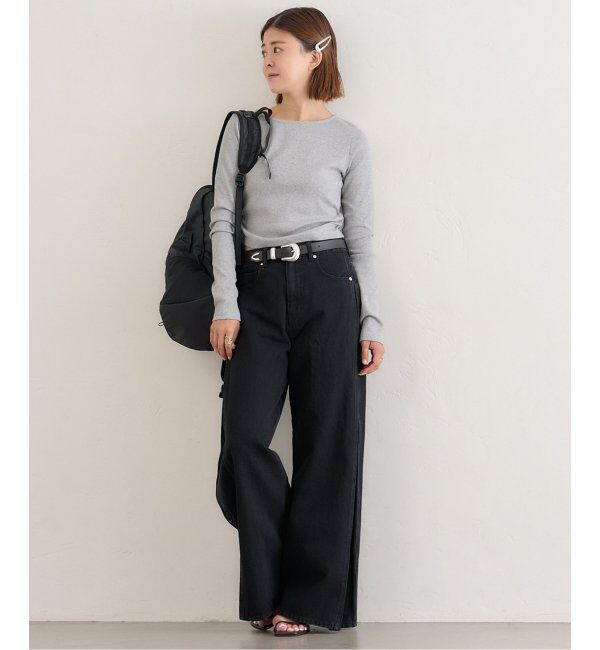 U by SPICK&SPAN「サイドギャザーボートネックトップス」|Tシャツ・カットソー|