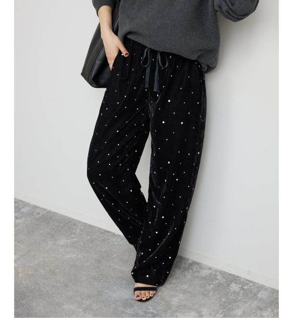 Spick and Span「《WEB限定追加》VIAN / ヴィアン グリッターベルベットイージーパンツ」|その他|