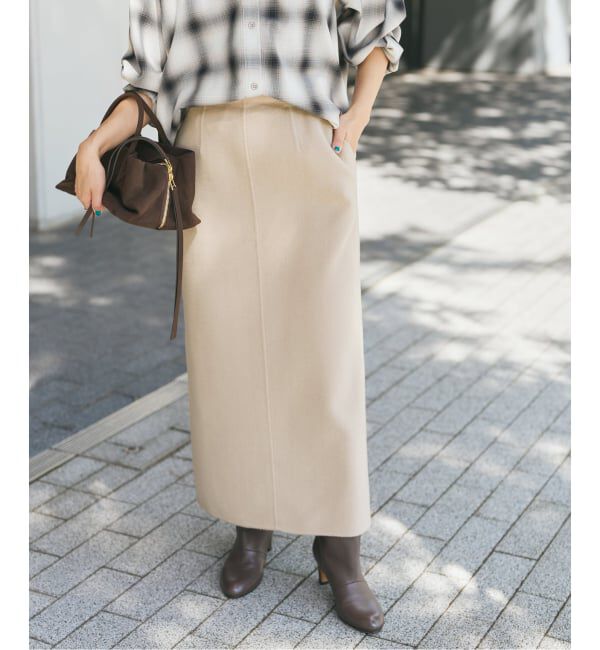 Spick and Span「ダブルフェイスストレートスカート」|スカート|
