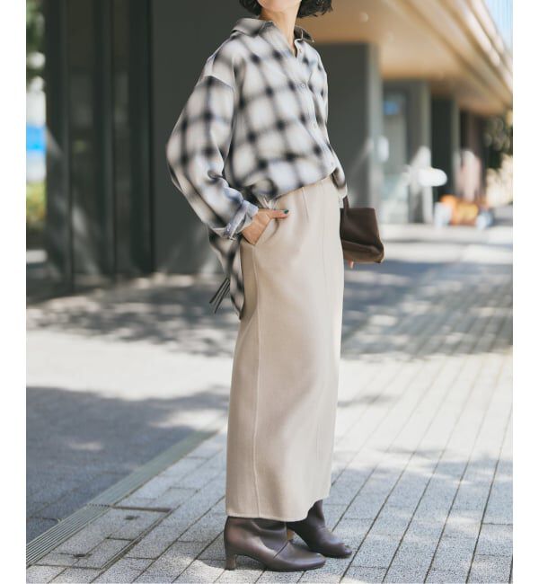 Spick and Span「ダブルフェイスストレートスカート」|スカート|