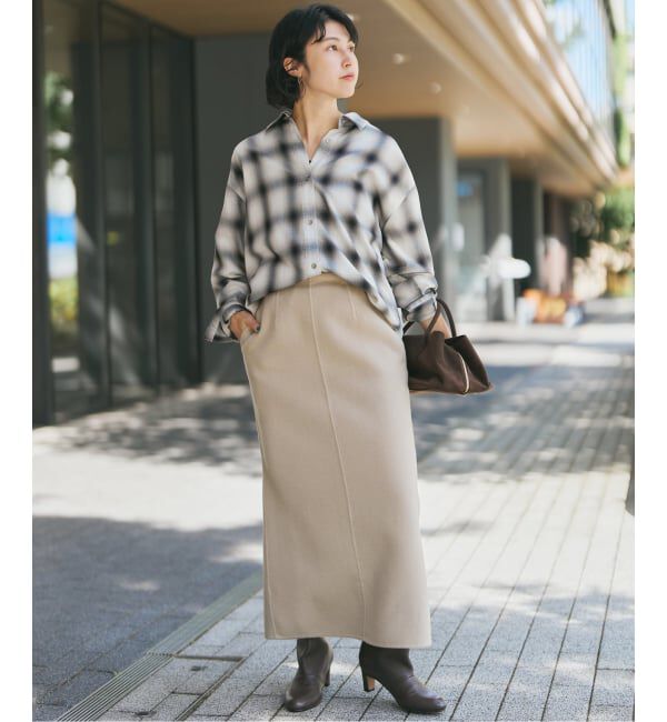 Spick and Span「ダブルフェイスストレートスカート」|スカート|