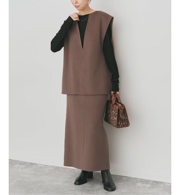 Spick and Span「ダブルフェイスストレートスカート」|スカート|