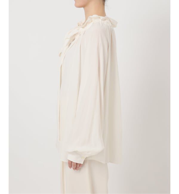 NOBLE「《26SS先行予約》スタンドフリルボウタイブラウス」|シャツ・ブラウス|