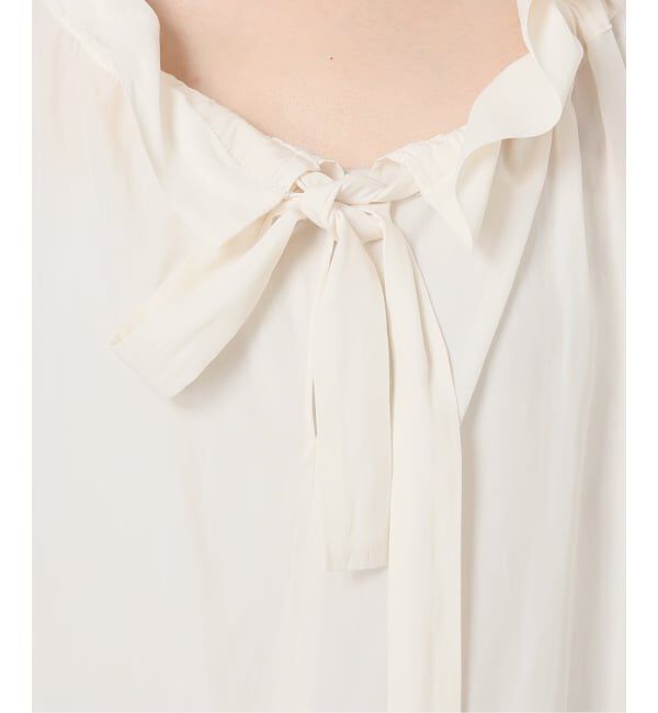 NOBLE「《26SS先行予約》スタンドフリルボウタイブラウス」|シャツ・ブラウス|
